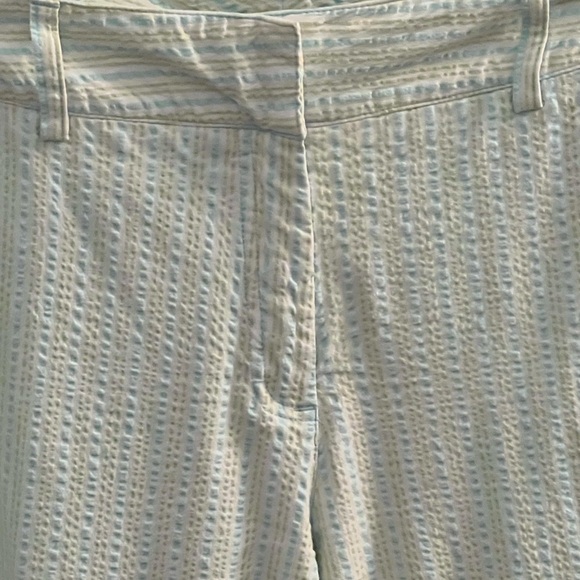 Lilly Pulitzer SearSeeker Teal Stripe Cropped Pants Size 4 - Picture 2 of 7